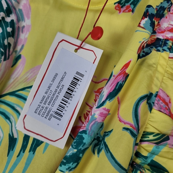 NWT Banjanan Yellow Bulbul Dress Size Large - Picture 10 of 12